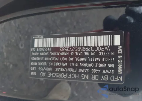 2009 Porsche 911 Turbo из США, поврежденный, VIN WP0CD29959S773563